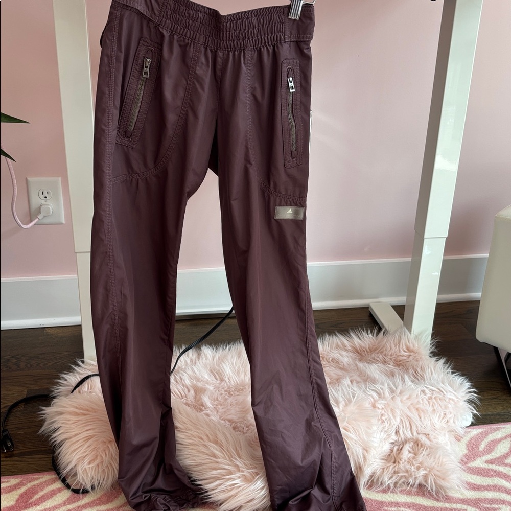 Burgundy Track Pants with Zipper Pockets